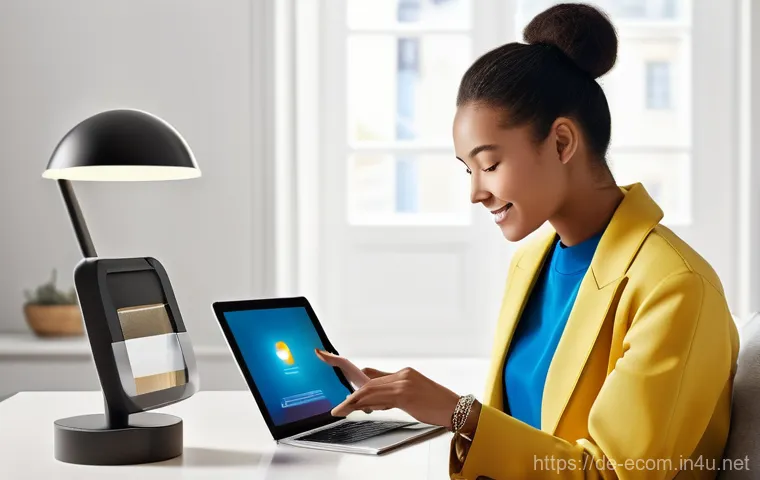 전자상거래 실무에서 경험한 성공적인 마케팅 사례 - **Prompt:** A young, diverse adult, comfortably dressed in stylish casual wear, is intently interact...